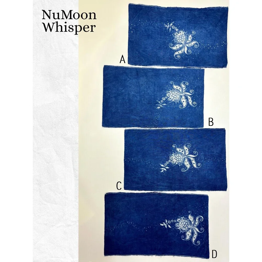 Handmade Indigo Batik Goldfish Tea Mat, Chinese Textile Placemat, Hand-Dyed